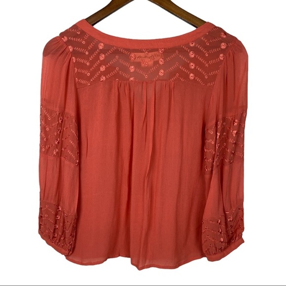 Staring At Stars (Anthropologie) Sheer Button Top - Picture 2 of 6